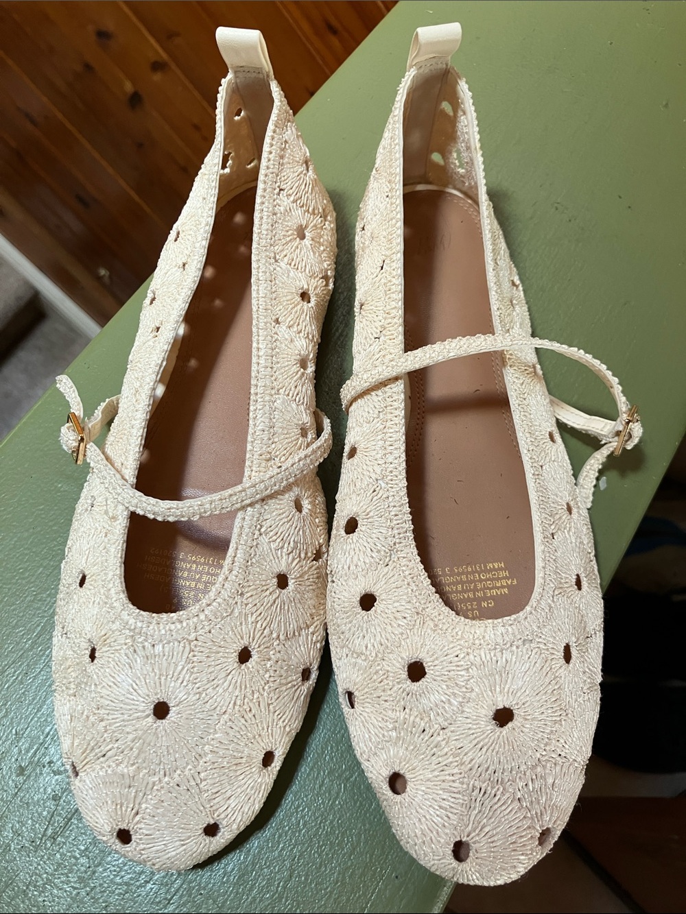 H&M Raffia Mary Jane Flats